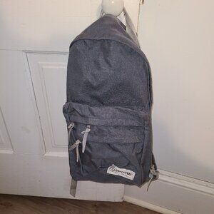 VTG Eastpak Backpack Gray Color USA Made 2 Outside Zipper Pockets